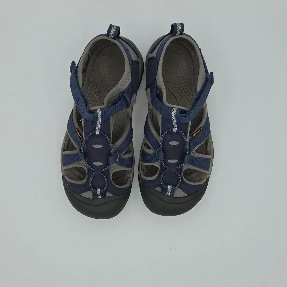 Keen Venice Waterproof Sandals H2 Navy/Grey Youth Size 4 1019219